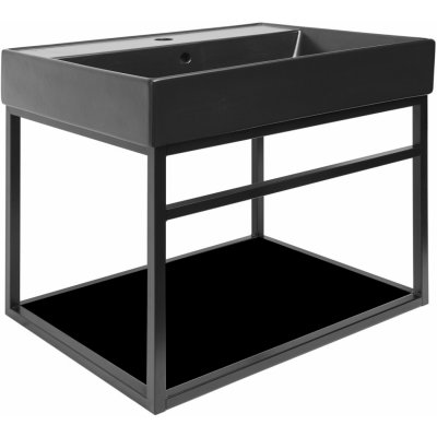 Naturel Konstrukce Industrial s umyvadlem černá mat KONZOLEUM60CUC – Zboží Dáma