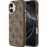 Guess PU Leather 4G Gold Frame MagSafe Zadní Kryt pro iPhone 17 Brown – Zboží Mobilmania