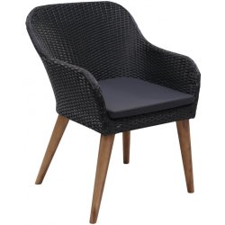44153 vidaXL Zahradní židle s poduškami 2 ks polyratan černé