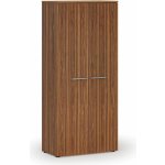 Primo Kancelářská skříň s dveřmi WOOD, 1781 x 800 x 420 mm, ořech – Zboží Mobilmania