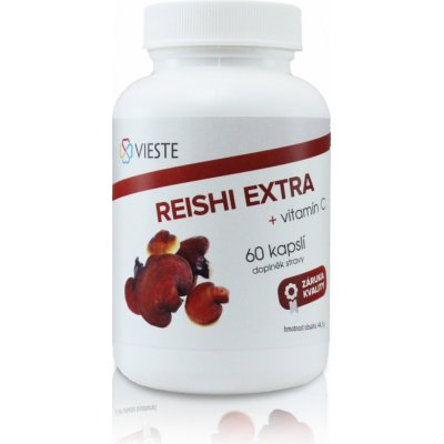 Vieste Reishi Houba Extra + Vitamín C 60 kapslí