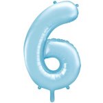 PartyDeco Fóliové číslo 6 modré 86 cm – Zboží Dáma