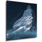 Skleněný obraz 1D - 50 x 50 cm - panoramic view to the majestic Matterhorn mountain at night. Valais, Switzerland – Hledejceny.cz