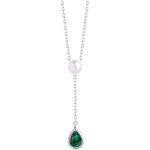Preciosa Stříbrný náhrdelník Pure Pearl s říční perlou a kubickou zirkonií Preciosa, emerald – Zbozi.Blesk.cz