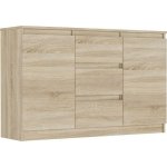 Framire Komoda sonoma 120 x 76 x 33 cm R-120-S3 – Hledejceny.cz