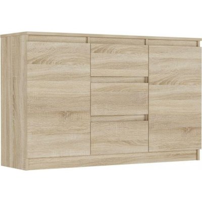 Framire Komoda sonoma 120 x 76 x 33 cm R-120-S3 – Hledejceny.cz