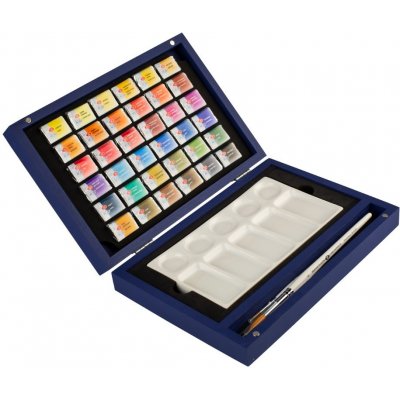 White Nights Akvarelové barvy 36 ks luxusní dřevěný modrý box sada – Hledejceny.cz