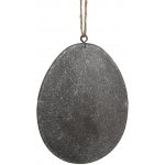Šedé plechové závěsné vajíčko s kytičkou 10*2*8 cm – Hledejceny.cz