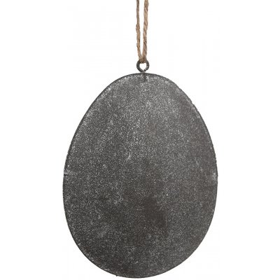 Šedé plechové závěsné vajíčko s kytičkou 10*2*8 cm – Hledejceny.cz