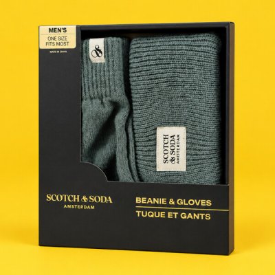 Pánská zimní sada čepice a rukavice SCOTCH&SODA olivová – Hledejceny.cz