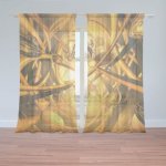 Sablio Záclony Žlutá abstrakce: 2ks 150x250cm – Hledejceny.cz