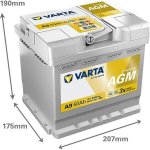 Varta Silver Dynamic AGM 12V 50Ah 540A 550 901 054 – Zboží Mobilmania