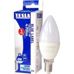 Tesla LED žárovka svíčka CANDLE E14, 6W, 230V, 500lm, 25 000h, 4000K denní bílá, 220st – Zbozi.Blesk.cz