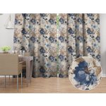 Biante Dekorační závěs Parma PM-113 Modré květiny na smetanovém 145x200 cm – Hledejceny.cz