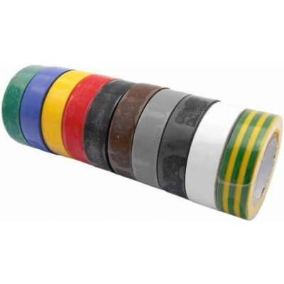 Izolační pásky elektrikářské 15 mm × 10 m, různé barvy, 10 ks – Zboží Mobilmania