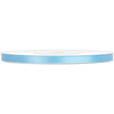 Světle modré saténové stuhy - 25 m / 0,6 cm