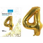 Luma Balónek fóliový č.4, 101cm, zlatý – Zboží Dáma