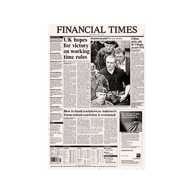 Noviny ze dne narození - Financial Times – Zboží Mobilmania