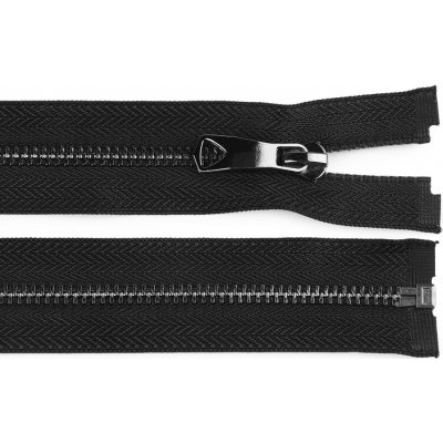 Prima-obchod Kovový zip No 5 délka 60 cm s ozdobným jezdcem, barva 1 černá černý nikl – Hledejceny.cz