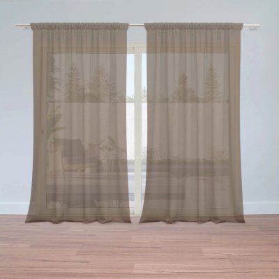 Záclony Čokoládově hnědá: 2 ks - 150x250 cm - Sablio – Hledejceny.cz