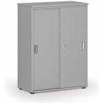 Primo Kancelářská skříň se zasouvacími dveřmi GRAY, 1087 x 800 x 420 mm, šedá – Zboží Dáma
