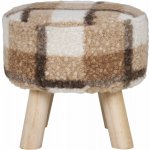 House Nordic Aberdeen taburet bílá/hnědá 31 cm, 29 cm, 31 cm – Zbozi.Blesk.cz