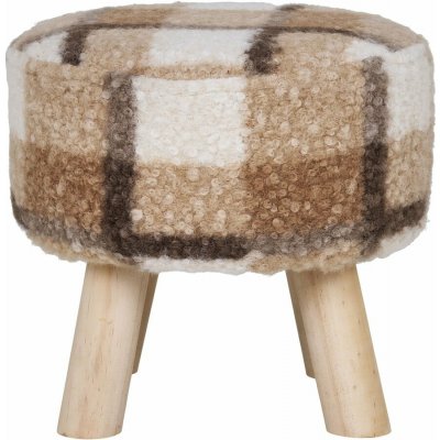 House Nordic Aberdeen taburet bílá/hnědá 31 cm, 29 cm, 31 cm – Zbozi.Blesk.cz