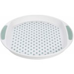 Praktyczna Podnos servírovací 39,5cm bílý/mátový protiskluzový – Sleviste.cz