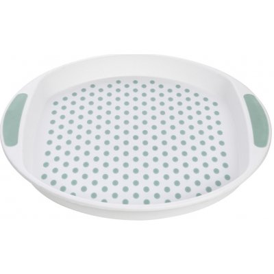 Praktyczna Podnos servírovací 39,5cm bílý/mátový protiskluzový – Sleviste.cz