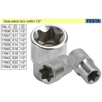 Gola ořech torx _ vnitřní E12 / 1/2" Nářadí 0.065Kg 17938 od 24 Kč -  Heureka.cz