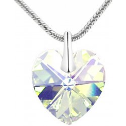 SILVEGO stříbrný přívěsek Srdce Crystal AB se Swarovski Crystals LSW017P