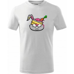 Zombie králik tričko dětské bavlněné bílá