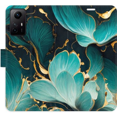 Pouzdro iSaprio Flip s kapsičkami na karty - Blue Flowers 02 Xiaomi Redmi Note 12S