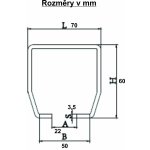 Radecco Vodící profily (6m) - Bez povrchové úpravy Rozměr: 70x60 mm (8 malých koleček) – Zbozi.Blesk.cz