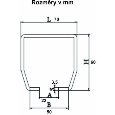 Radecco Vodící profily (6m) - Bez povrchové úpravy Rozměr: 70x60 mm (8 malých koleček) – Zboží Mobilmania