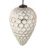Bílá antik skleněná šiška Hexagon white XL 13x20 cm – Hledejceny.cz