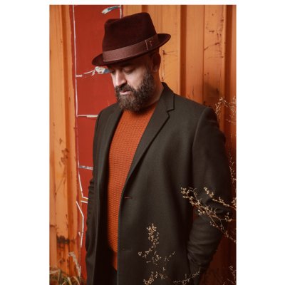 Plstěný klobouk Tonak Fedora Benny 12924/19 hnědý Q 6051 – Zboží Mobilmania