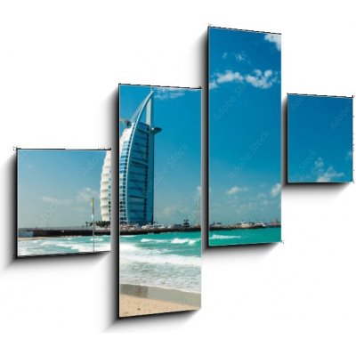 Obraz 4D čtyřdílný - 120 x 90 cm - Burj Al Arab Hotel in Dubai, United Arab Emirates Hotel Burj Al Arab v Dubaji, Spojené arabské emiráty – Hledejceny.cz