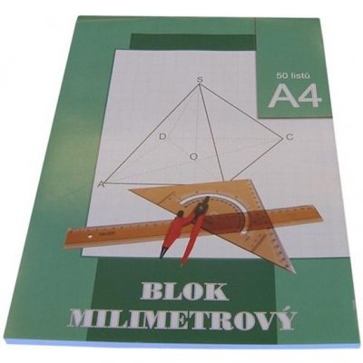 Milimetrový papír A4 blok 50 listů