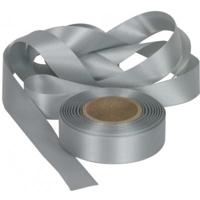 Atlasová stuha světlá stříbrná, šíře 24 mm, délka 20 m – Zboží Mobilmania