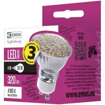 Emos LED žárovka Classic MR16 4W GU10 Neutrální bílá