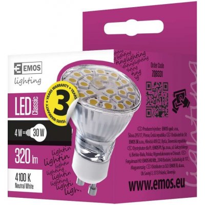 Emos LED žárovka Classic MR16 4W GU10 Neutrální bílá