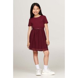 Tommy Hilfiger mini šaty 8720637763445 vínová