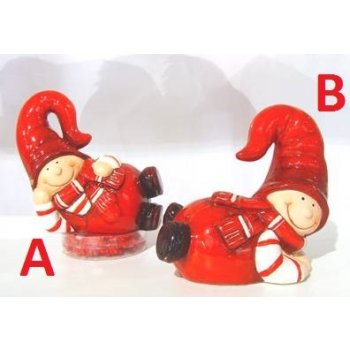 IN-spirace Figurka vánoční RED BOY ležící 12cm Provedení: B