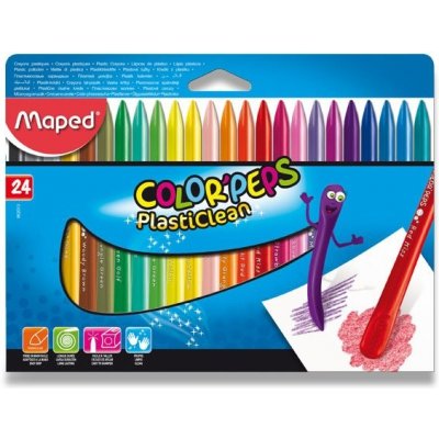 Maped Plastové pastely ColorPeps Plasticlean 24 barev – Zboží Mobilmania