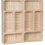 ČistéDřevo Dřevěné bedýnky knihovna 120x120x24 cm – Zboží Mobilmania