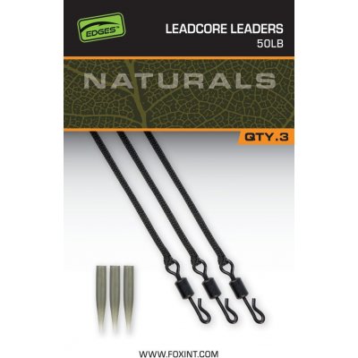 Fox Montáž Naturals Leadcore Leaders 75 cm 50 lb 3 ks – Zboží Mobilmania