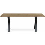 Autronic DS-X200 DUB Stůl jídelní, 200x100x75 cm,masiv dub, kovová noha ve tvaru písmene"X", černý lak – Zboží Dáma