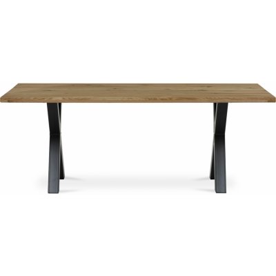 Autronic DS-X200 DUB Stůl jídelní, 200x100x75 cm,masiv dub, kovová noha ve tvaru písmene"X", černý lak – Zboží Dáma