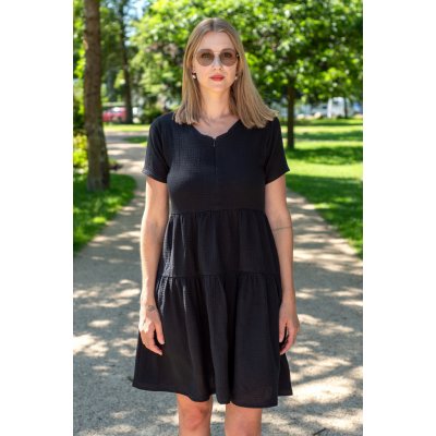 Jsem máma Bio mušelínové kojicí šaty se skrytým zipem černé – Zbozi.Blesk.cz